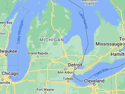 Map showing location of Saginaw (43.41947, -83.95081)