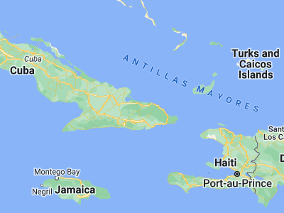 Map showing location of Sagua de Tánamo (20.58194, -75.24139)