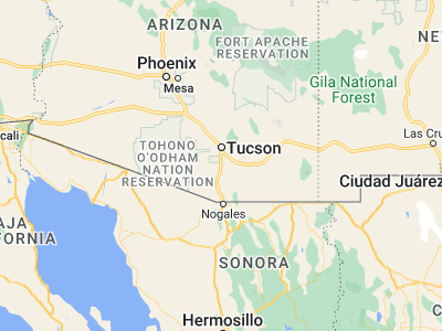 Map showing location of Sahuarita (31.95758, -110.95565)
