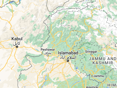 Map showing location of Saidu Sharīf (34.7447, 72.3546)