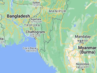 Map showing location of Saiha (22.49183, 92.98142)