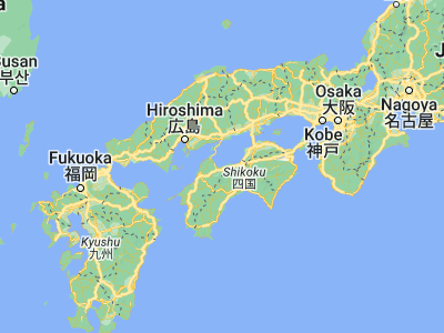 Map showing location of Saijō (33.91667, 133.18333)