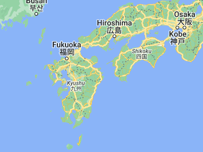 Map showing location of Saiki (32.95, 131.9)