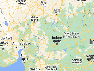 Map showing location of Sailāna (23.46219, 74.92318)