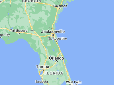 Map showing location of Saint Augustine South (29.84249, -81.31448)