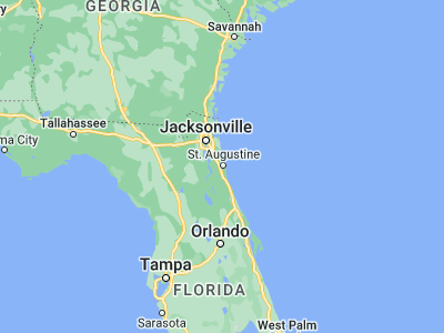 Map showing location of Saint Augustine (29.89469, -81.31452)