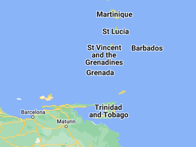Map showing location of Saint George's (12.05644, -61.74849)