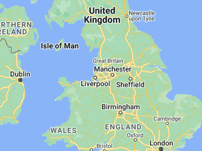 Map showing location of Saint Helens (53.45, -2.73333)