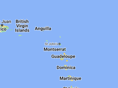 Map showing location of Saint John’s (17.11667, -61.85)