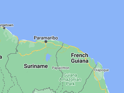 Map showing location of Saint-Laurent-du-Maroni (5.5, -54.03333)