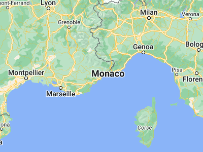 Map showing location of Saint-Paul-de-Vence (43.7, 7.11667)