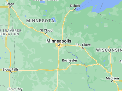 Map showing location of Saint Paul (44.94441, -93.09327)