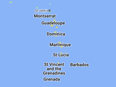 Map showing location of Saint-Pierre (14.74383, -61.17533)