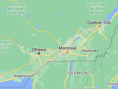 Map showing location of Saint-Sauveur (45.88686, -74.17943)