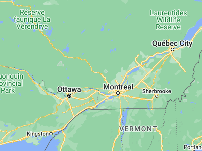 Map showing location of Sainte-Agathe-des-Monts (46.05009, -74.28252)