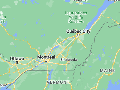 Map showing location of Sainte-Catherine (46.31836, -72.56632)