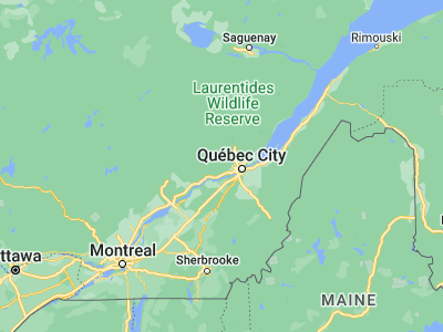 Map showing location of Sainte Catherine de la Jacques Cartier (46.85244, -71.62056)