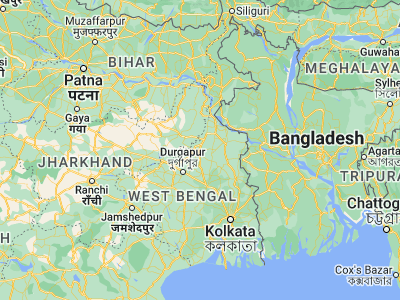 Map showing location of Sainthia (23.95, 87.66667)