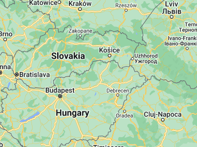 Map showing location of Sajóbábony (48.16667, 20.73333)