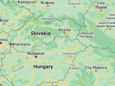 Map showing location of Sajószentpéter (48.21667, 20.71667)