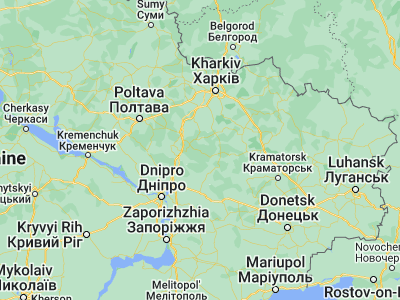 Map showing location of Sakhnovshchyna (49.15166, 35.87198)