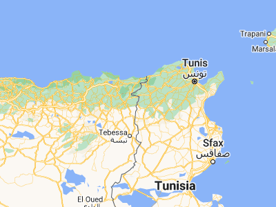 Map showing location of Sakiet Sidi Youssef (36.22292, 8.35547)