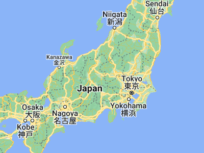 Map showing location of Saku (36.21667, 138.48333)