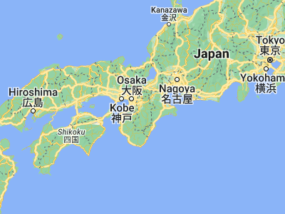 Map showing location of Sakurai (34.5, 135.85)