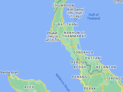 Map showing location of Saladan (7.61342, 99.03651)
