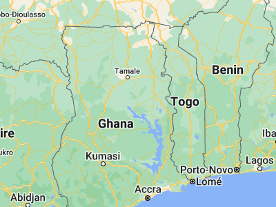 Map showing location of Salaga (8.55083, -0.51875)