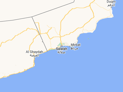 Map showing location of Şalālah (17.01505, 54.09237)