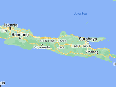 Map showing location of Salatiga (-7.33194, 110.49278)
