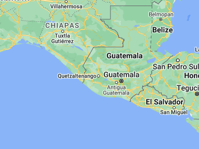 Map showing location of Salcajá (14.88333, -91.45)