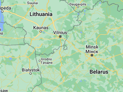 Map showing location of Šalčininkai (54.3, 25.38333)