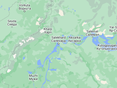 Map showing location of Salekhard (66.53, 66.60194)
