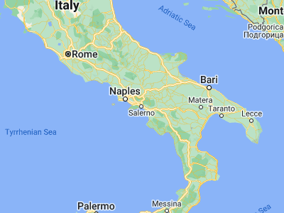 Map showing location of Salerno (40.67797, 14.76599)