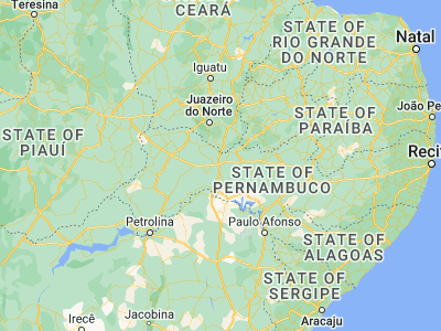 Map showing location of Salgueiro (-8.07417, -39.11917)