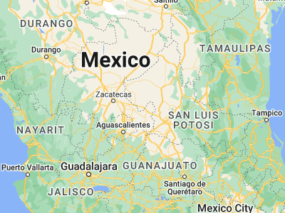 Map showing location of Salinas de Hidalgo (22.62795, -101.71417)