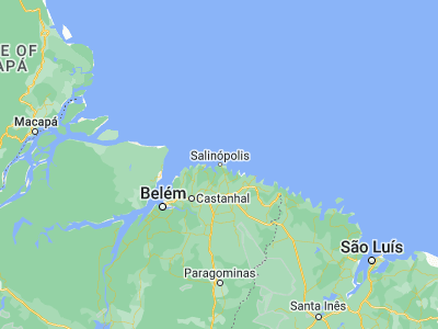 Map showing location of Salinópolis (-0.61361, -47.35611)