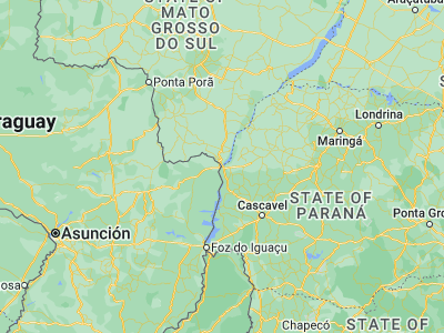 Map showing location of Salto del Guairá (-24.0625, -54.30694)