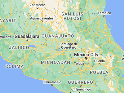 Map showing location of Salvatierra (20.21249, -100.87923)