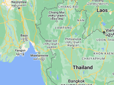 Map showing location of Sam Ngao (17.24331, 99.02256)