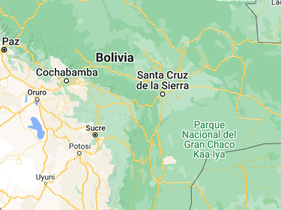 Map showing location of Samaipata (-18.15, -63.86667)