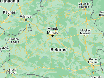Map showing location of Samakhvalavichy (53.7396, 27.5037)