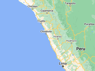 Map showing location of Samanco (-9.26167, -78.49611)
