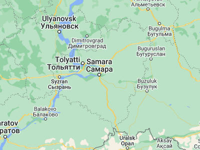 Map showing location of Samara (53.20006, 50.15)