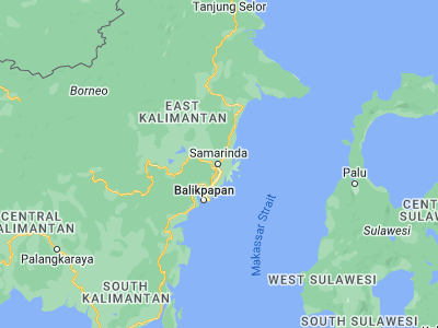 Map showing location of Samarinda (-0.5, 117.15)