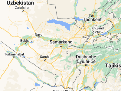 Map showing location of Samarqand (39.65417, 66.95972)