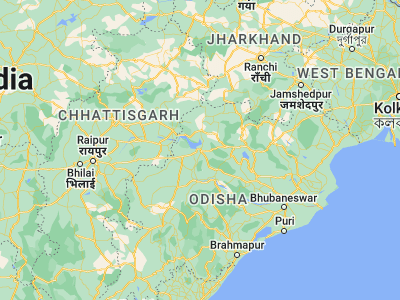 Map showing location of Sambalpur (21.45, 83.96667)