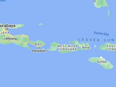 Map showing location of Sambelia (-8.3791, 116.6869)